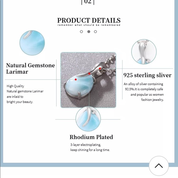 ❤️🌟HOST PICK🌟Larimar water drop necklace❤️ - Picture 6 of 14